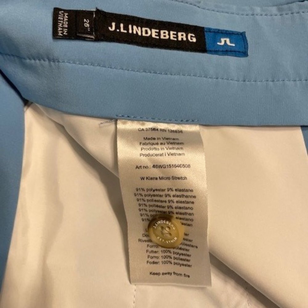 Women's J. Lindeberg Baby Blue Shorts - Picture 9 of 11